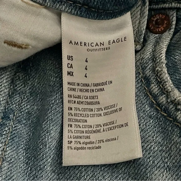 American Eagle Outfitters Distressed Denim Shorts Size 4 - Picture 12 of 16